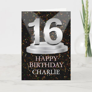 16th Birthday Spotlights Add A Name Card