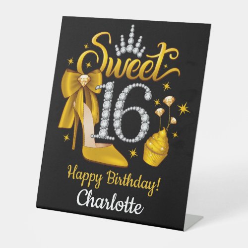 16th Birthday Sweet 16 girls Pedestal Sign