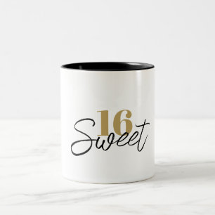 16th Birthday Sweet Sixteen 16 Year Gift Favor Two-Tone Coffee Mug