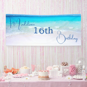 16th Birthday Sweet Sixteen Beach Banner