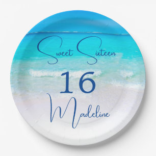16th Birthday Sweet Sixteen Beach Suite Paper Plates