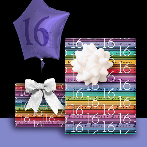 16th Birthday Sweet Sixteen Wrapping Paper Sheets