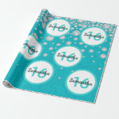 Teal Organic Diamonds Wrapping Paper Sheets