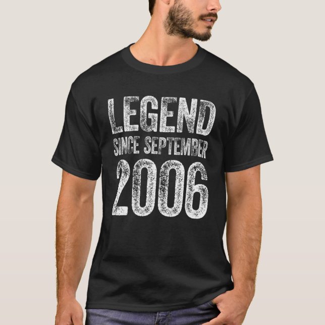 16Th Birthday Tee September Born 16 Years Legend S (Front)