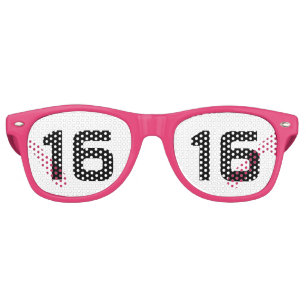 16th Birthday Template Retro Sunglasses