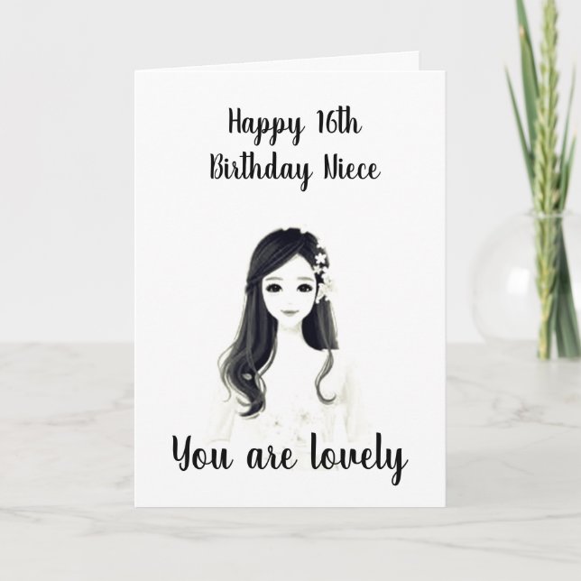 ***16th BIRTHDAY*** TO OUR "LOVELY **NIECE** Card (Front)