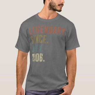 16th Birthday Vintage Legendary Since July 2006  T-Shirt