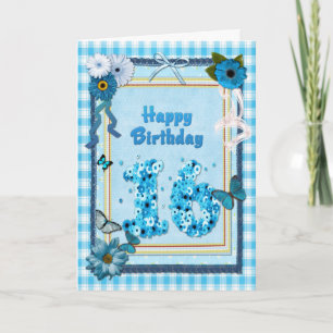 16th Birthday with a scrapbook effect Card