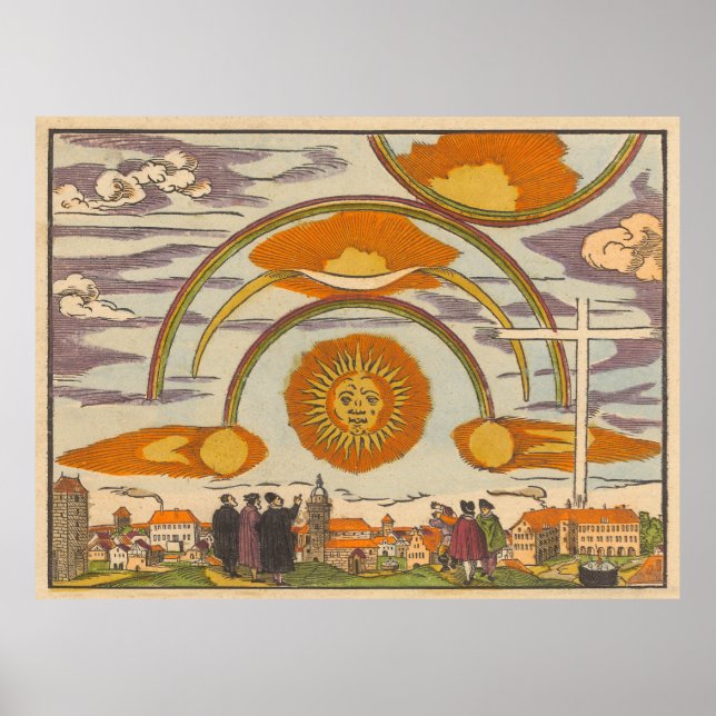 16th Cent. Celestial Phenomenon - Large Art Print (Front)