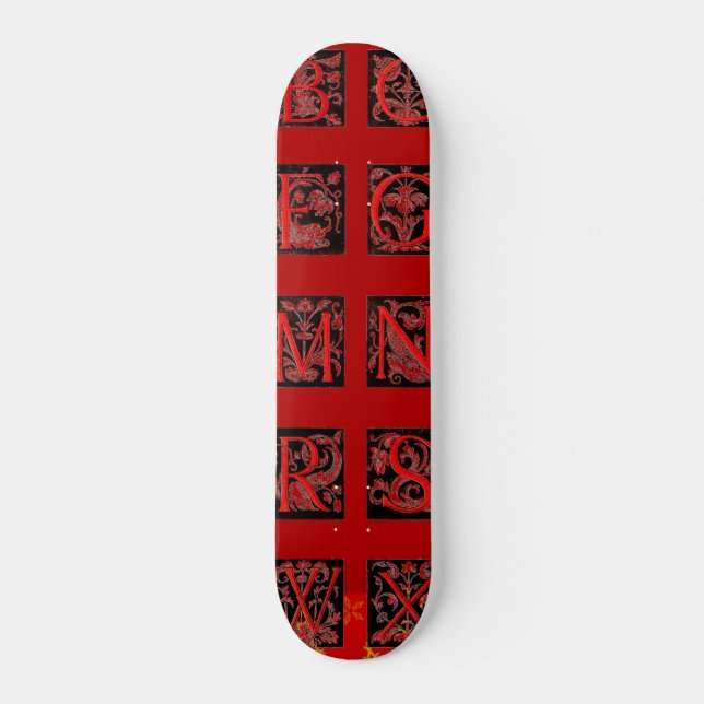 16th Century Alphabet Skateboard Deck (Front)
