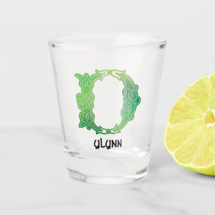 16th Century Celtic Knot Capital Letter D Shot Glass