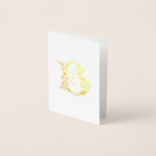 16th Century Celtic Knot Decorative Capital B Foil Card