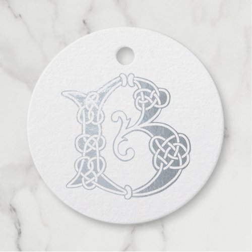 16th Century Celtic Knot Decorative Capital B Foil Favor Tags