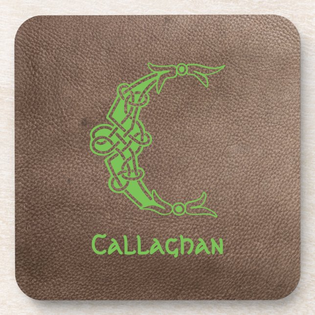 16th Century Celtic Knot Decorative Capital C Beverage Coaster (Front)