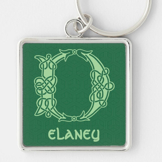 16th Century Celtic Knot Decorative Capital D Keychain (Front)