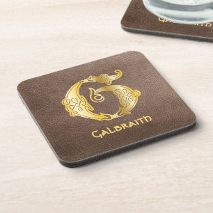 16th Century Celtic Knot Decorative Capital G Beverage Coaster