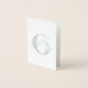 16th Century Celtic Knot Decorative Capital G Foil Card