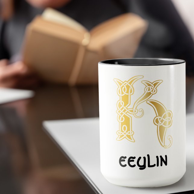16th Century Celtic Knot Decorative Capital K Mug (Creator Uploaded)