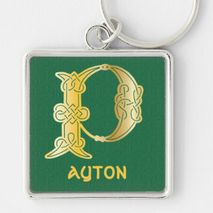 16th Century Celtic Knot Decorative Capital P Keychain