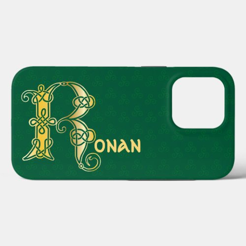 16th Century Celtic Knot Decorative Capital R iPhone 13 Pro Case