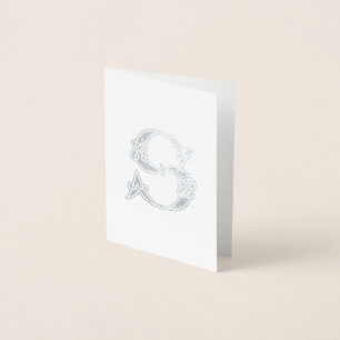 16th Century Celtic Knot Decorative Capital S Foil Card