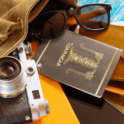 16th Century Celtic Knot Decorative Capital T Passport Holder