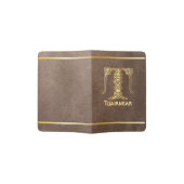 16th Century Celtic Knot Decorative Capital T Passport Holder (Opened)