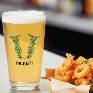 16th Century Celtic Knot Decorative Capital V Glass