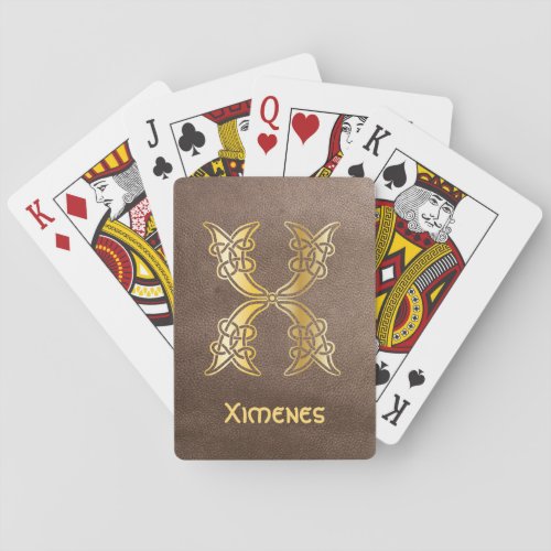 16th Century Celtic Knot Decorative Capital X Poker Cards