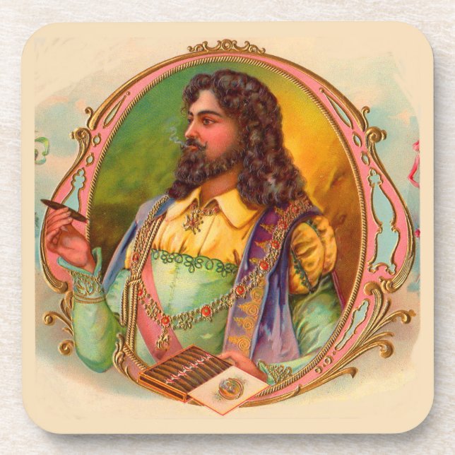 16th century cigar smoker beverage coaster (Front)