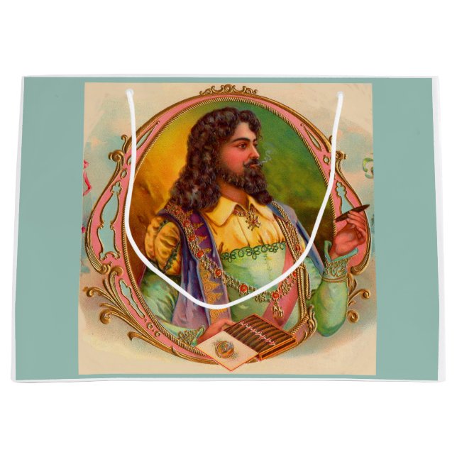 16th century cigar smoker print large gift bag (Front)