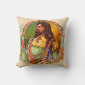 16th century cigar smoker print throw pillow