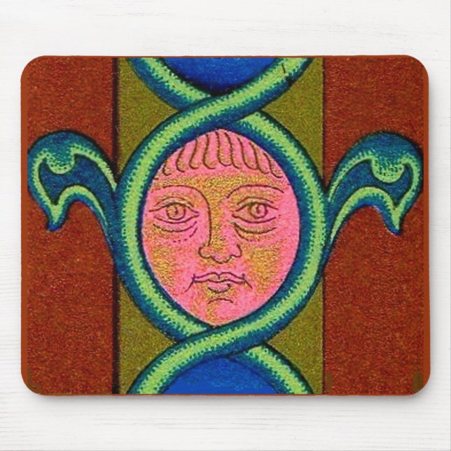 16th century found face mouse pad (Front)