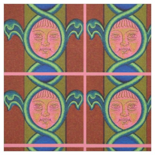 16th century found face print fabric