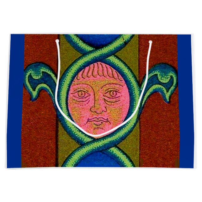 16th century found face print large gift bag (Front)