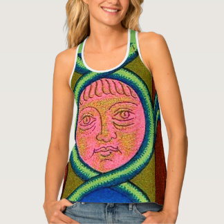 16th century found face print tank top