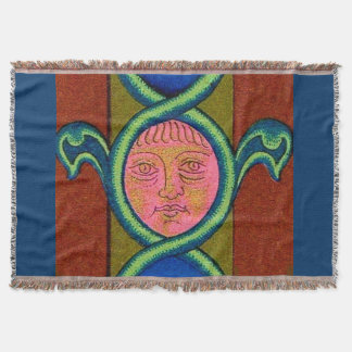 16th century found face throw blanket