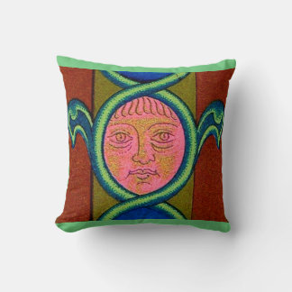 16th century found face throw pillow