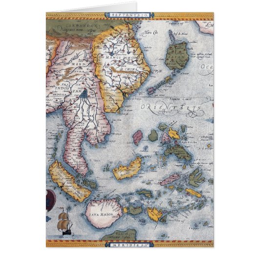 16th Century Map of South East Asia and Indonesia (Front)