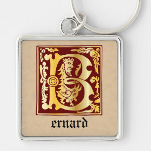 16th Century Mythic Creatures Decorative Capital B Keychain