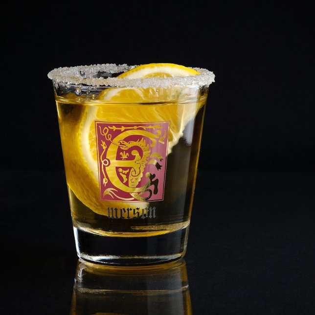 16th Century Mythic Creatures Decorative Capital E Shot Glass (Creator Uploaded)