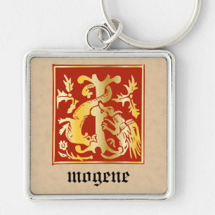 16th Century Mythic Creatures Decorative Capital I Keychain