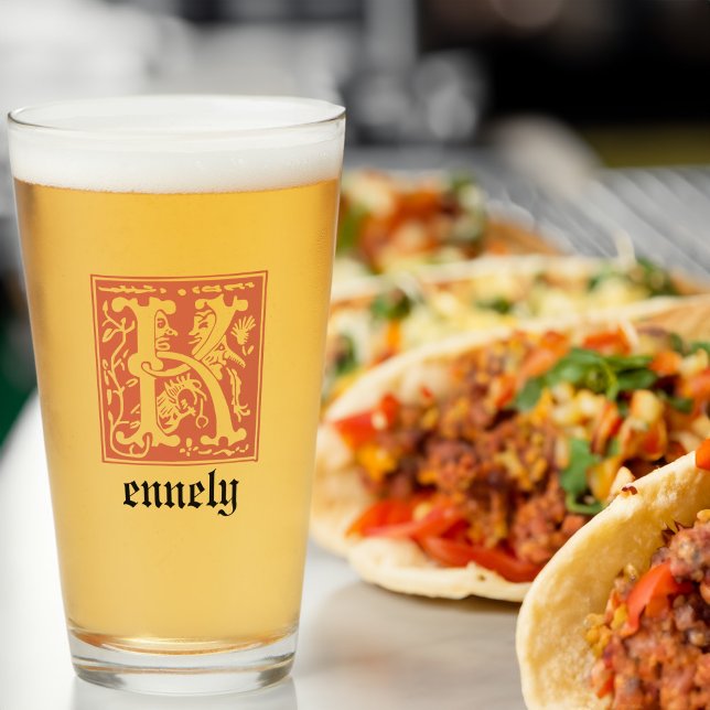 16th Century Mythic Creatures Decorative Capital K Glass (Creator Uploaded)