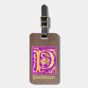 16th Century Mythic Creatures Decorative Capital P Luggage Tag