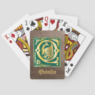 16th Century Mythic Creatures Decorative Capital Q Poker Cards