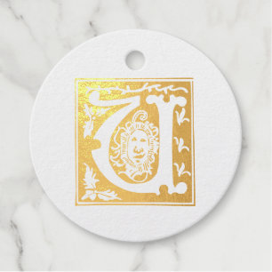 16th Century Mythic Creatures Decorative Capital U Foil Favor Tags
