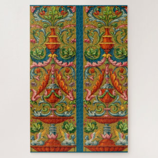 16th century winged sphynx fountain flowers fronds jigsaw puzzle