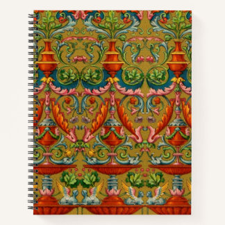 16th century winged sphynx fountain flowers fronds notebook