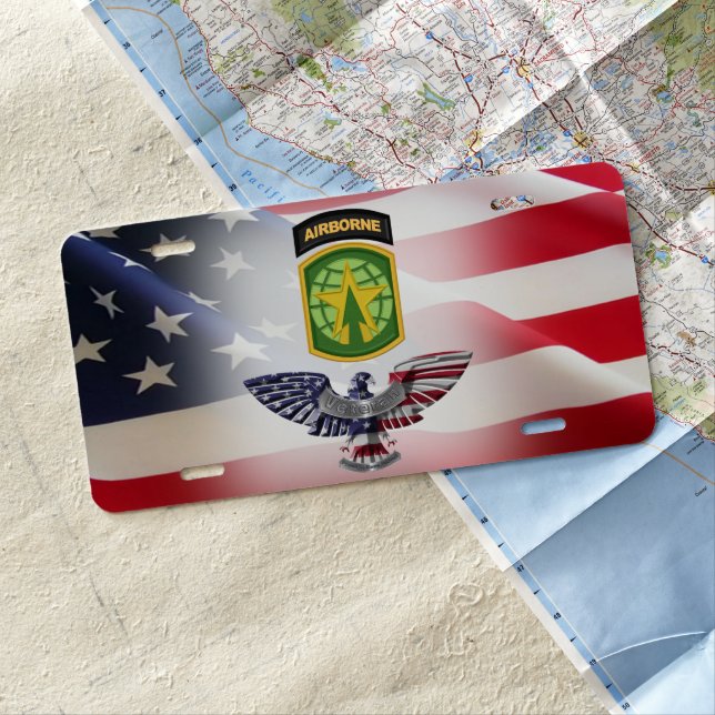16th Military Police Brigade Airborne Eagle  License Plate (In Situ)
