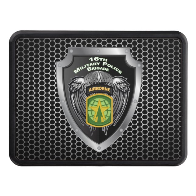 16th Military Police Brigade Airborne Shield  Hitch Cover (Front)